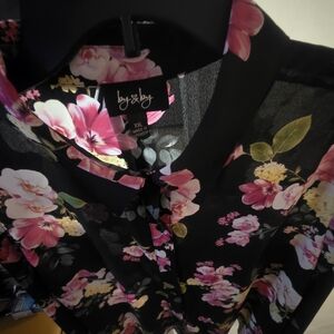 Floral Black Blouse by & by